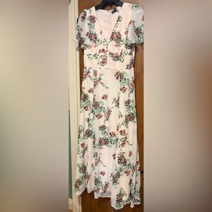 Dress Forum Ivory/Floral A-Line Dress sz large, beautiful